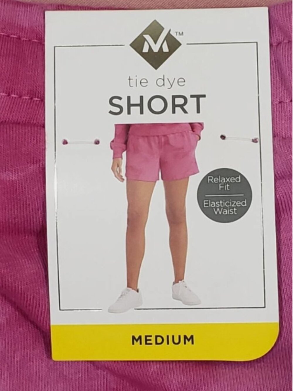 New Member's Mark Pull-on Pink Tie Dye Women's Shorts Drawstring, Pockets